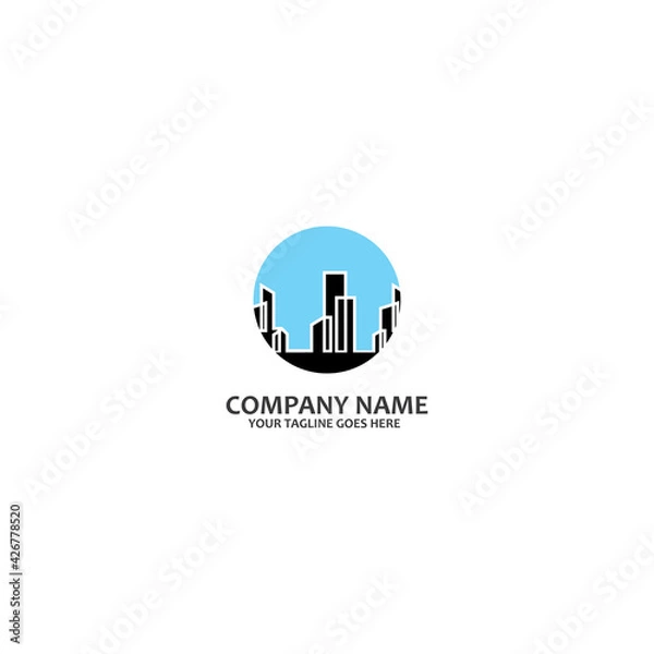 Fototapeta Property and Construction logo free vector icon