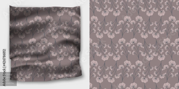 Obraz Elegant Seamless Flower Pattern for Fabric Printing