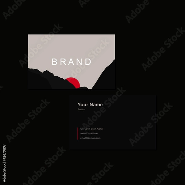Fototapeta Black mountain business card design
