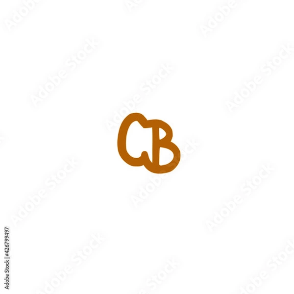 Fototapeta CB initial handwritten logo for identity