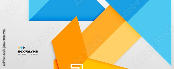 Fototapeta Shiny color triangles and geometric shapes vector abstract background