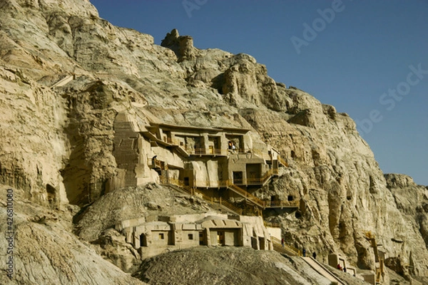 Fototapeta Kizil Caves, the ancient Buddhist cave-temples on the silk road in Xinjiang, China