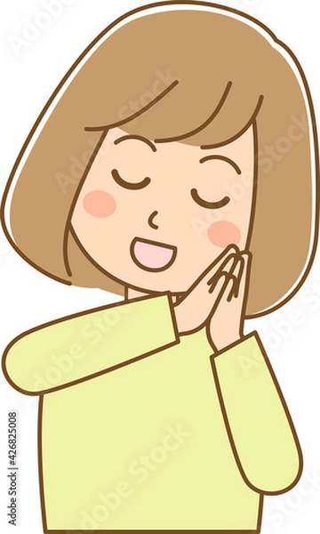 Fototapeta うっとりしている女性のイラスト