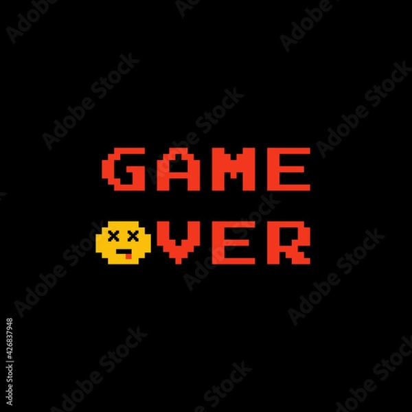 Fototapeta vector inscription "game over" for textile design