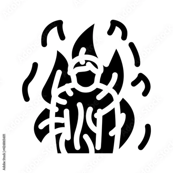 Fototapeta burning man event glyph icon vector. burning man event sign. isolated contour symbol black illustration