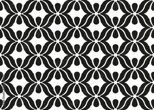 Fototapeta Black abstract background. Geometric seamless texture.