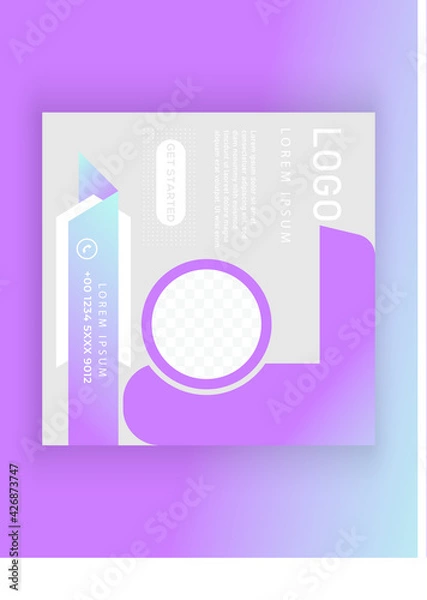 Obraz social media design. creative shape and color line.