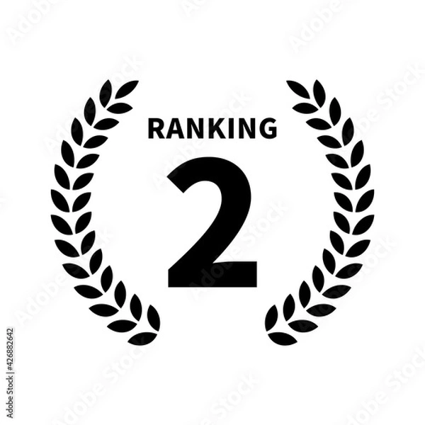 Fototapeta ランキング　表彰　月桂樹　モノクロ　アイコン　イラスト（シルエット）