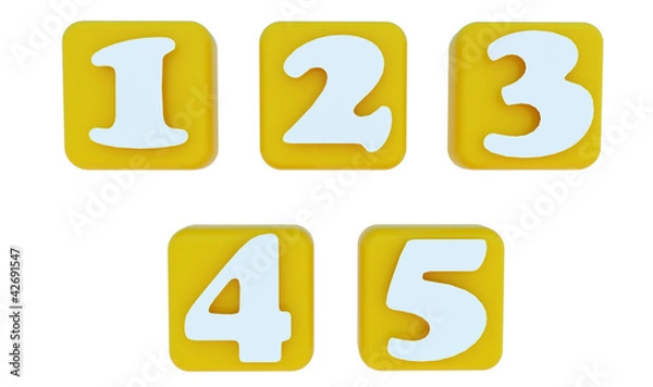 Fototapeta Numeric in color square cube