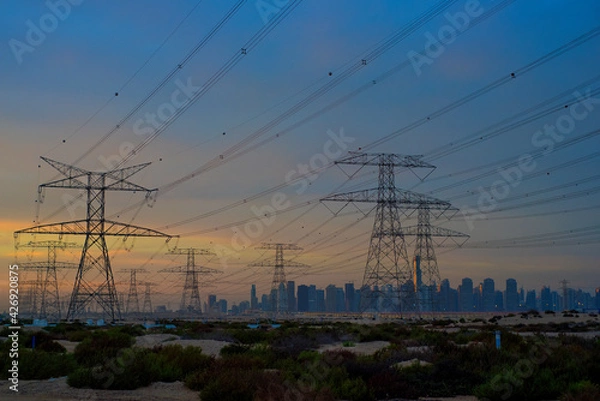 Obraz power lines in Dubai