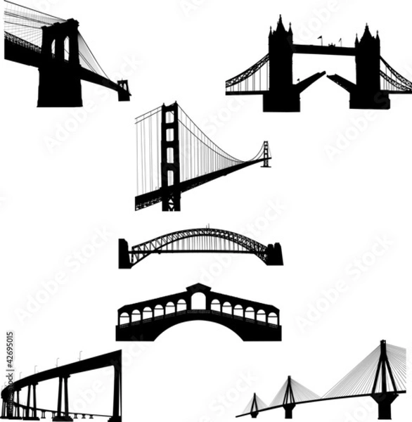 Fototapeta Najsłynniejsze mosty świata sylwetka