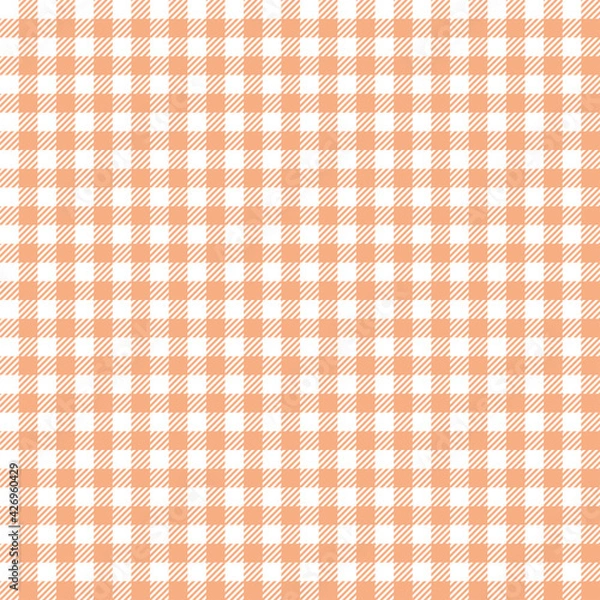 Obraz Orange color gingham fabric pattern seamless