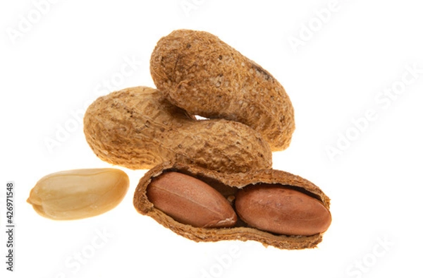 Fototapeta peanuts in shell isolated