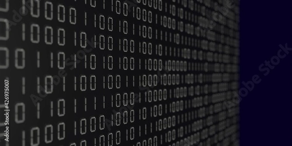 Obraz 斜めから見た奥行きのある多数のデジタル数字