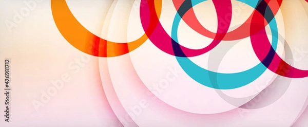 Fototapeta Ring geometric shapes, o letter repetition wallpaper. Abstract background for business or technology presentations, internet posters or web brochure covers