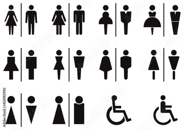 Fototapeta トイレの男女のアイコン集
