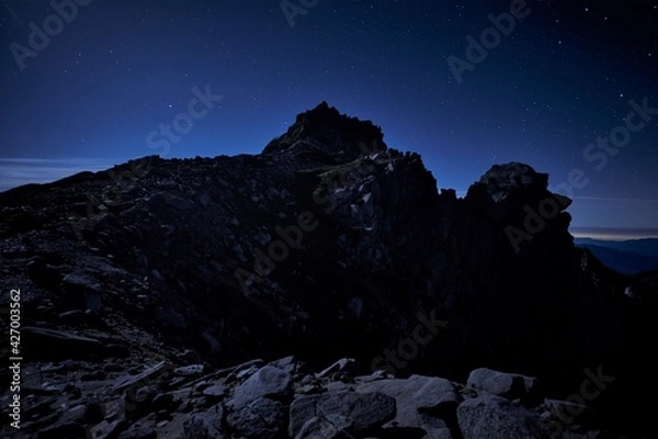 Obraz 中央アルプス、木曾駒ヶ岳の登山風景