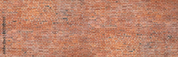 Obraz Red brick wall panoramic texture background