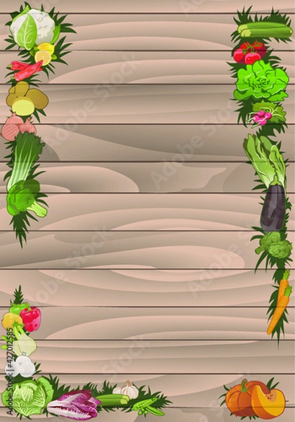 Fototapeta Vegetables frame Vertical