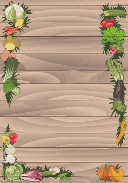 Fototapeta Vegetables frame Vertical