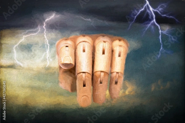 Obraz hand in the clouds