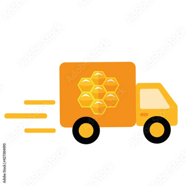 Fototapeta Car transports honey icon flat design vector image