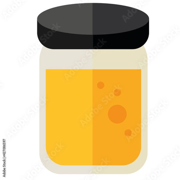 Fototapeta Jar with honey icon flat design vector