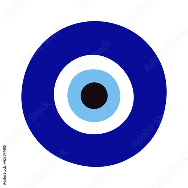 Fototapeta Glass islamic, greek amulet. Evil eye protection sign.