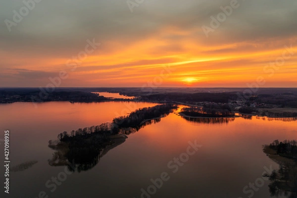 Obraz sunset over the lake