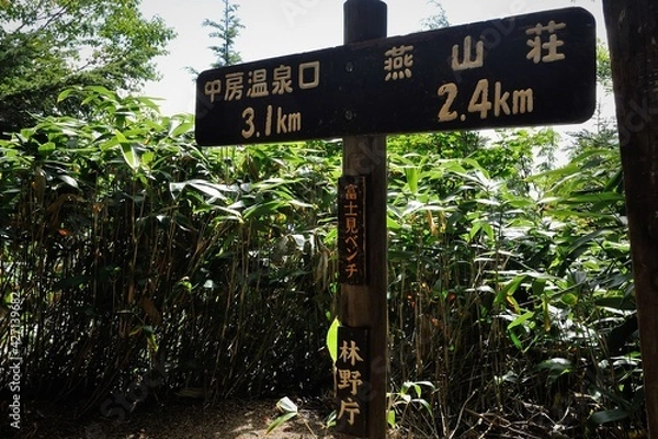 Obraz 北アルプス、表銀座ルートの風景、登山標識