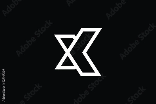 Fototapeta Creative Innovative Initial XK logo and KX logo. XK Letter Minimal luxury Monogram. KX Professional initial design. Premium Business typeface. Alphabet symbol and sign.