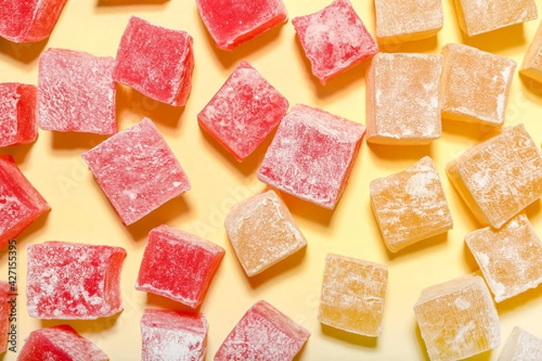 Obraz Turkish delight on color background