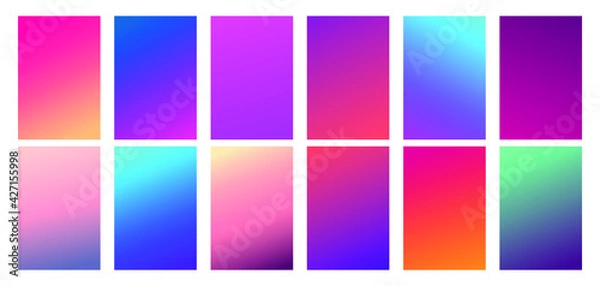 Fototapeta Modern vector template for cover, poster, brochure, mobile app. Abstract color gradient background