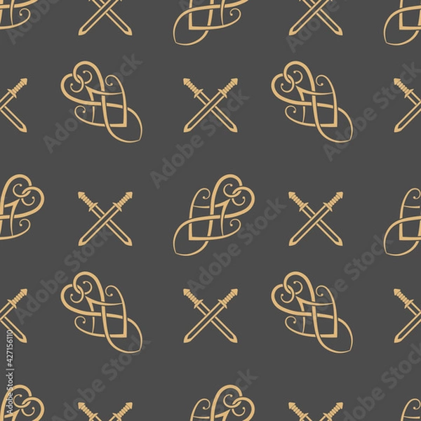 Obraz Seamless pattern of ancient Scandinavian