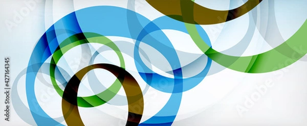 Fototapeta Ring geometric shapes, o letter repetition wallpaper. Abstract background for business or technology presentations, internet posters or web brochure covers