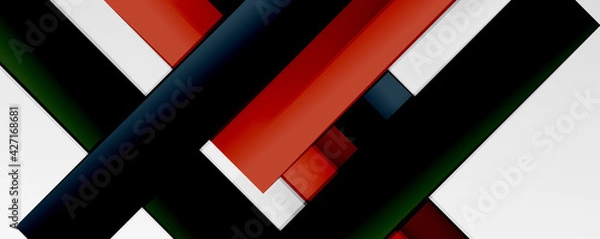 Fototapeta Color abstract lines trendy geometric background for business or technology presentation, internet poster or web brochure cover, wallpaper
