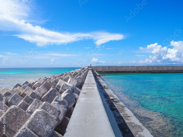 Fototapeta Stone pier in the sea