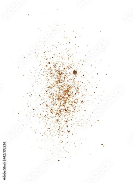 Fototapeta Coconut palm sugar isolated on white. brown coconut palm sugar. Coconut palm sugar as a sprinkle for cakes and pies