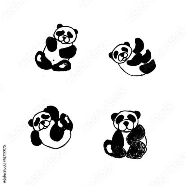 Obraz black and white panda