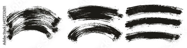 Fototapeta Round Brush Thin Curved Background Artist Brush High Detail Abstract Vector Background Extra Set 