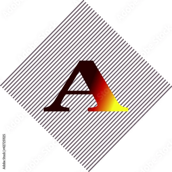 Fototapeta Vector Abstract Lines Pattern having elegant alphabet A