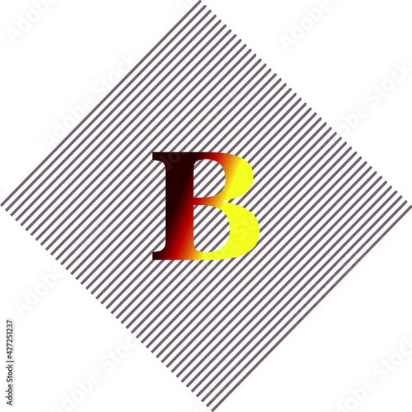 Fototapeta Vector Abstract Lines Pattern having elegant alphabet B