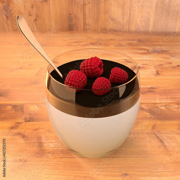 Obraz yogurt with raspberries