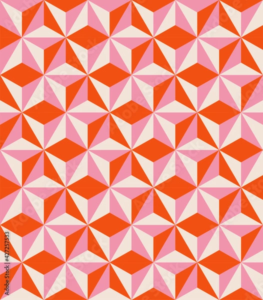 Fototapeta Geometric shapes abstract colorful seamless pattern