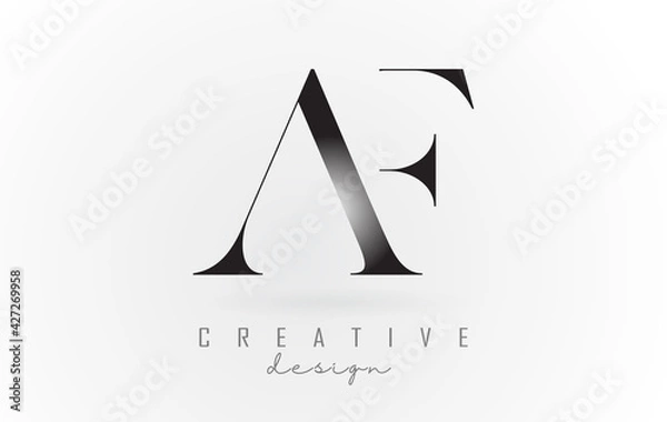 Fototapeta AF a f letter design logo logotype concept with serif font and elegant style vector illustration.