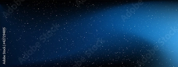 Fototapeta Astrology horizontal star universe background. The night with nebula in the cosmos. Milky way galaxy in the infinity space. Starry night with shiny stars in the gradient sky. Vector illustration.