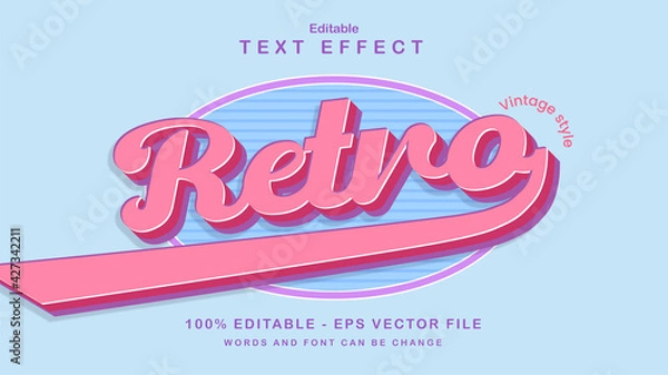Obraz Cute retro and vintage text effect style