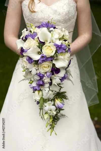 Obraz bride and wedding bouquet