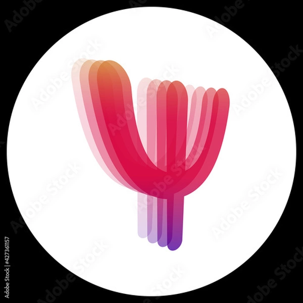 Fototapeta Vector logo of the psychologist. multi-layer psi symbol. Logo for a psychological website.  Multi-colored logo of a psychotherapist or psychoanalyst.