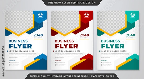 Fototapeta business flyer template design with modern and minimalist style 